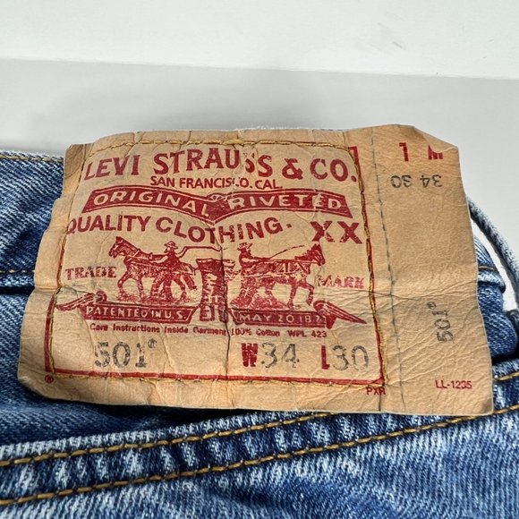 Levi's Jeans Men's 33 x 30* 501 XX Original Fit Straight Leg Blue Denim Cotton - Picture 11 of 16